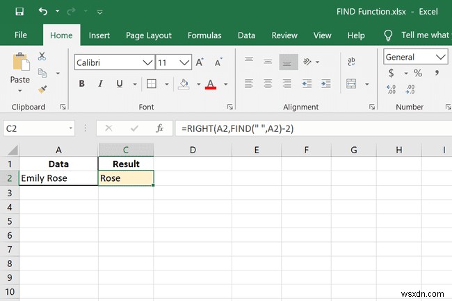 Excel FIND 기능 사용 방법