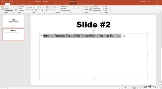 PowerPoint Format Painter로 텍스트 서식 지정 방법