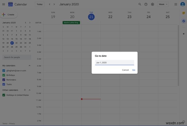 Google 캘린더에서 원하는 날짜로 빠르게 이동하는 방법