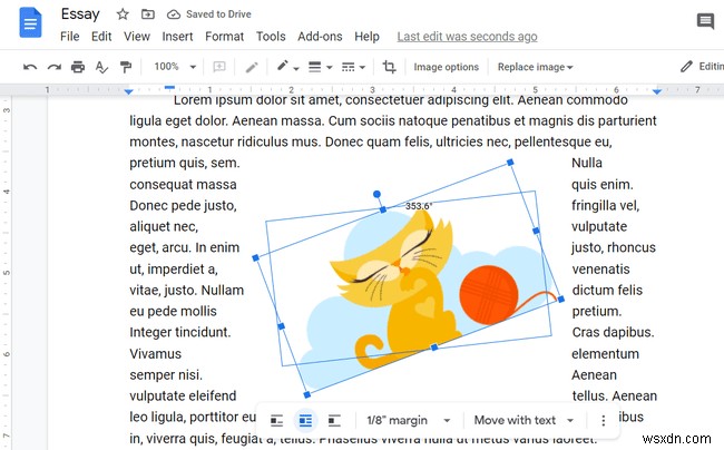 Google 문서도구에서 이미지를 이동하는 방법