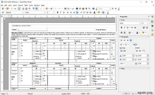 OpenOffice 작성자 검토