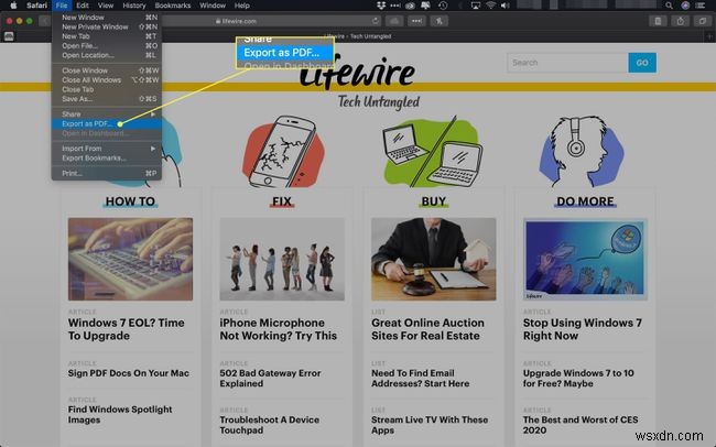 Mac용 Safari에서 웹 페이지를 PDF로 저장하는 방법