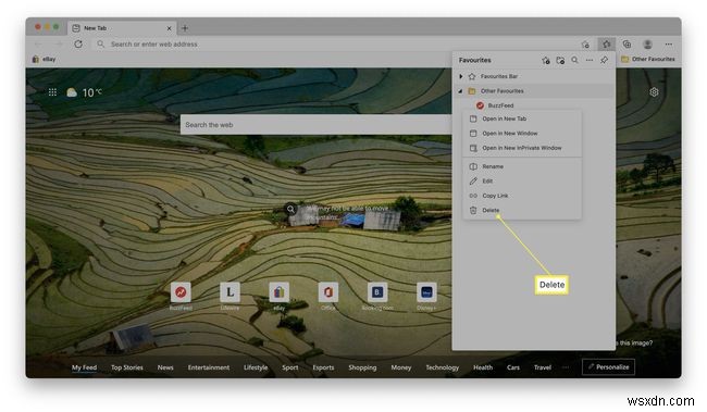 Microsoft Edge에서 즐겨찾기를 삭제하는 방법