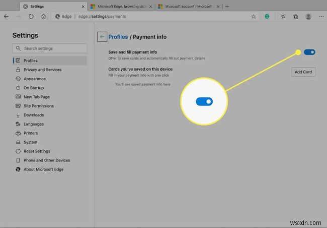 Microsoft Edge 자동 완성 설정 관리 방법