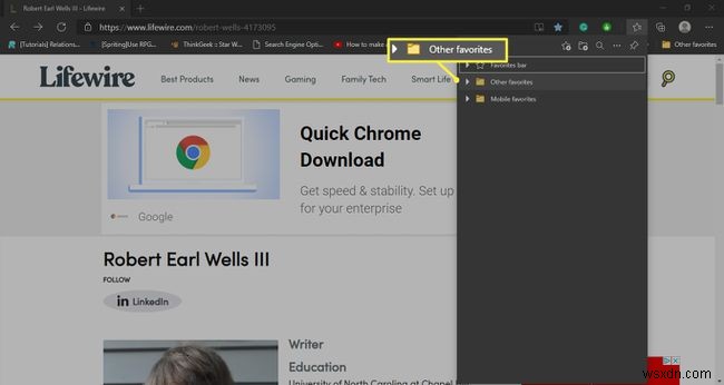 Microsoft Edge의 즐겨찾기에 웹 페이지를 추가하는 방법