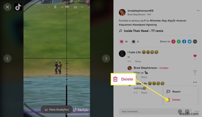 TikTok에서 댓글을 삭제하는 방법