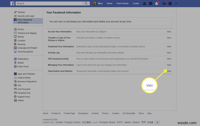 Facebook 계정 비활성화 방법