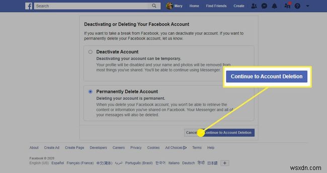 Facebook 계정을 영구적으로 삭제하는 방법