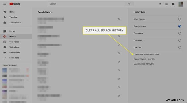 YouTube 검색 기록을 지우는 방법