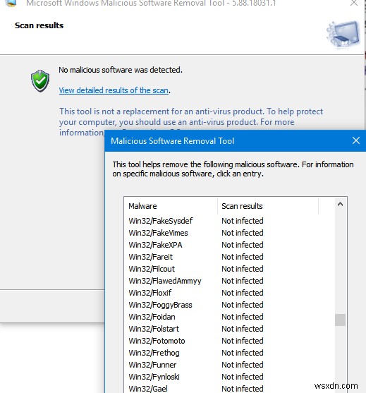 Windows에서 악성 소프트웨어 제거 도구(MRT.exe) 사용