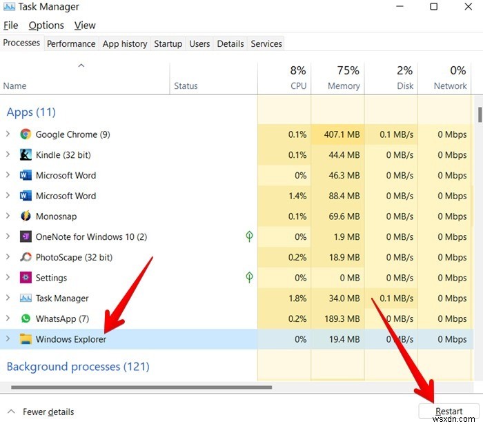 응답하지 않는 Windows 11 작업 표시줄을 수정하는 방법