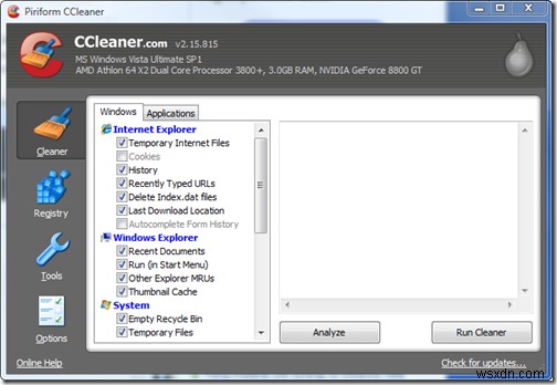 CCleaner로 Windows Vista 자동 청소 방법