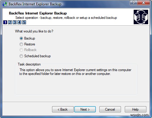 BackRex로 Internet Explorer 설정을 백업하는 방법