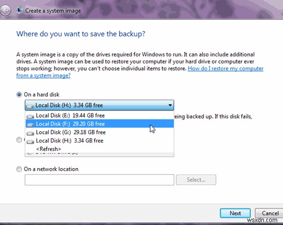 Windows 7/Vista에서 하드 드라이브 백업 및 복원