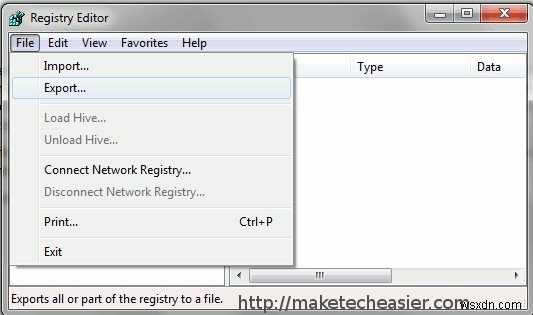 Windows 7에서 레지스트리를 백업하는 방법