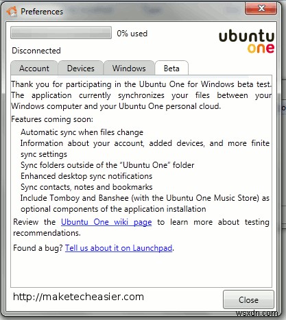 Ubuntu One for Windows 공개 베타에 대한 간략한 살펴보기