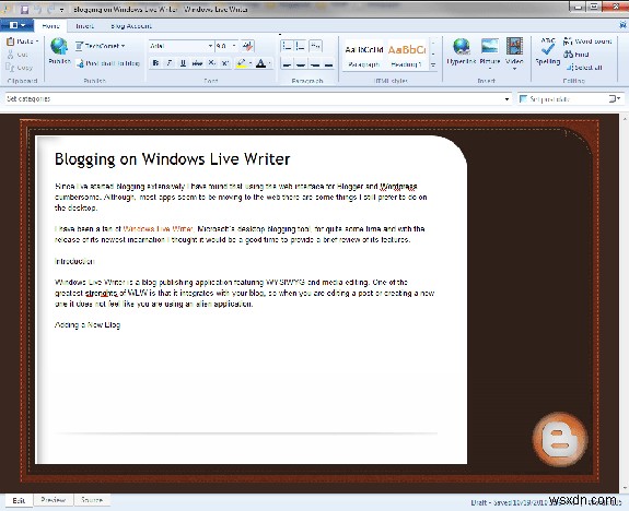 Windows Live Writer 2011에서 블로깅 [검토]