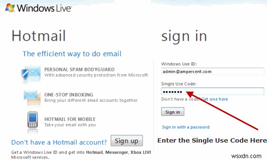 Windows Live 계정에 대한 단일 사인온 코드를 얻는 방법