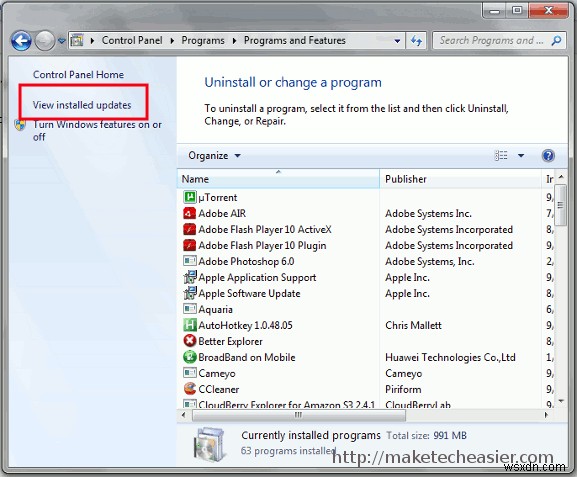 스니펫:Windows에서 Internet Explorer 9를 제거하는 방법
