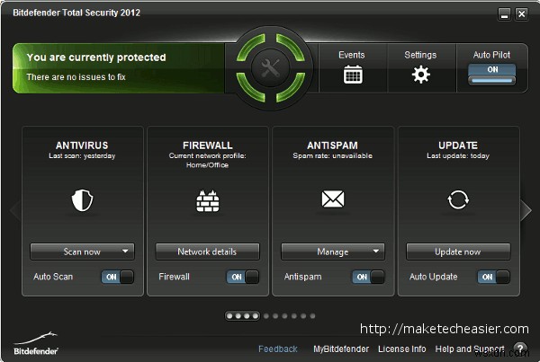 Bitdefender Total Security 2012로 Windows를 완벽하게 보호합니다.