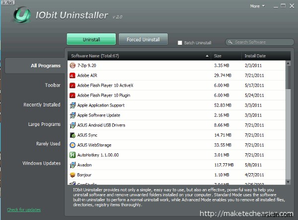 IOBit Uninstaller:원치 않는 프로그램을 완전히 제거하는 휴대용 편리한 도구