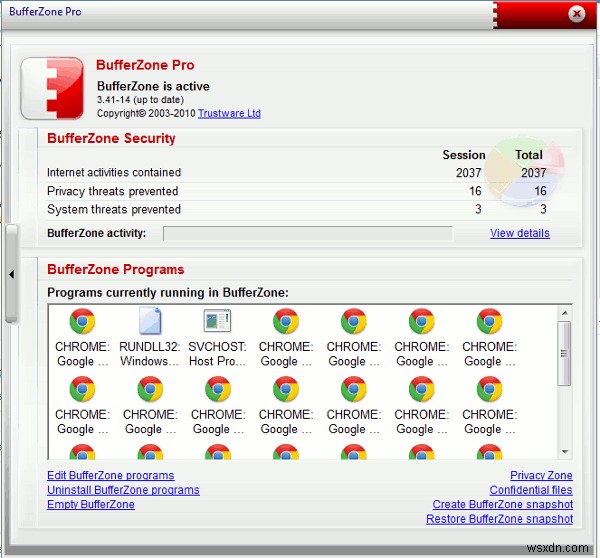 BufferZone Pro를 사용하면 보안 샌드박스에서 서핑하고 바이러스 및 맬웨어로부터 보호할 수 있습니다.
