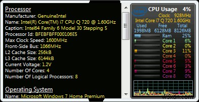 Windows 7용 시스템 정보 가젯 5개