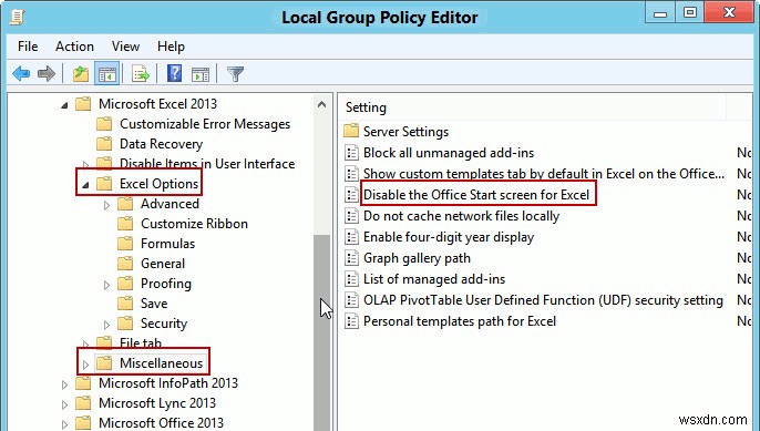 Microsoft Office 2013에서 시작 화면을 비활성화하는 방법
