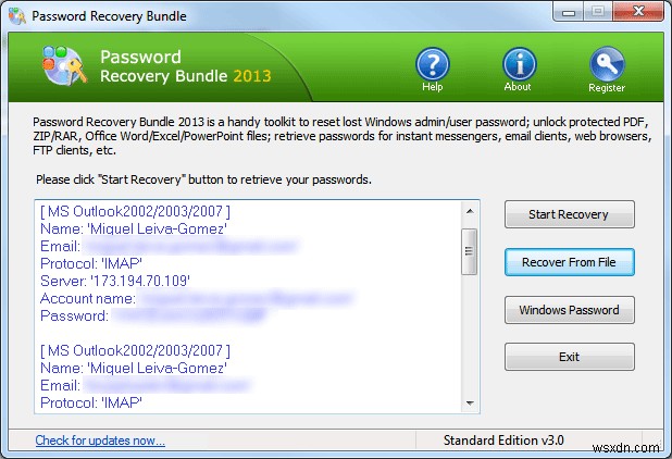 비밀번호 복구 번들 + 경품으로 Windows 앱의 비밀번호 복구