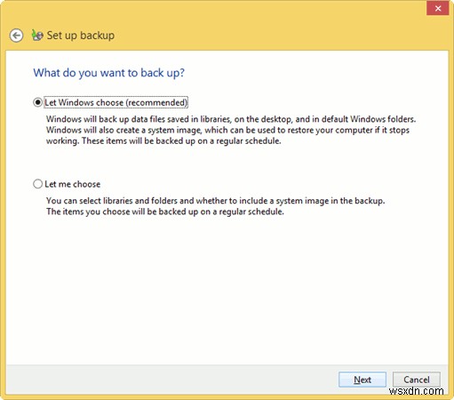 파일 및 폴더를 저장하기 위해 Windows 8에서 Windows 백업을 설정하는 방법