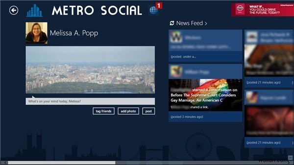 Metro Social을 사용하여 Windows 8에서 더 나은 Facebook 경험을 얻는 방법