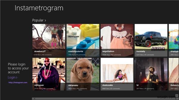 Instametrogram을 사용하여 Windows 8에서 보고, 댓글 달고, 지리적 태그가 지정된 Instagram 사진 가져오기