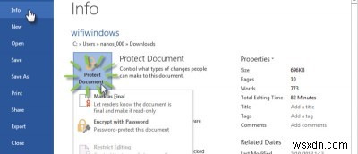 Microsoft Word 2013에서 문서를 보호하는 3가지 방법
