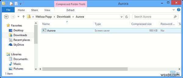 Windows 8에서 Aurora 화면 보호기를 추가하는 방법