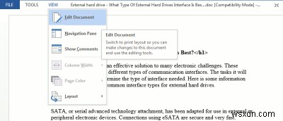 Word 2013 읽기 모드에 대해 알아야 할 모든 것