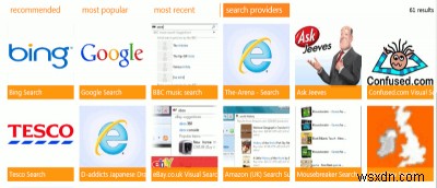 Internet Explorer 10의 기본 검색 엔진을 변경하는 방법
