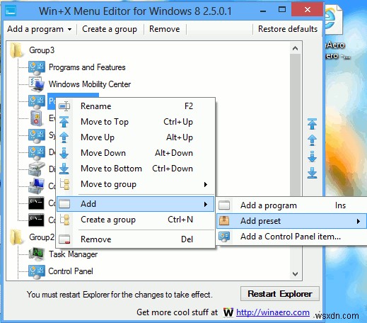 작업 표시줄 상황에 맞는 메뉴에 종료 및 다시 시작 옵션을 추가하는 방법 [Windows 8]