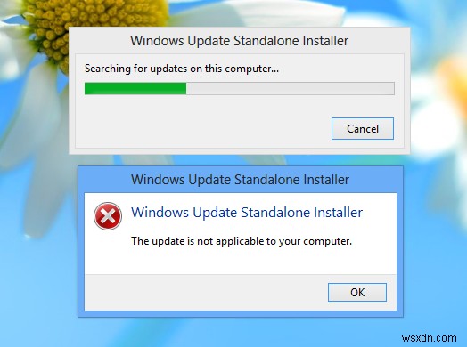  업데이트를 컴퓨터에 적용할 수 없습니다  오류를 무시하고 Windows 8.1 Preview 설치