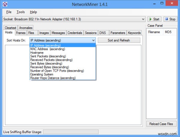 NetworkMiner를 사용하여 네트워크 트래픽을 캡처하고 분석하는 방법