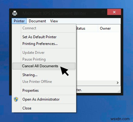 Windows 8에서 프린터 대기열을 지우는 방법