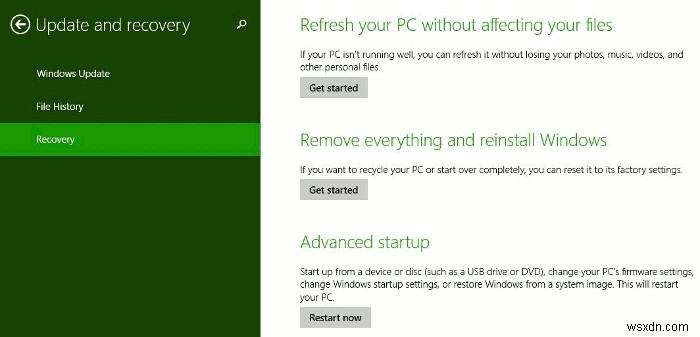 Windows 8.1 업데이트 및 복구에 대한 자세한 내용