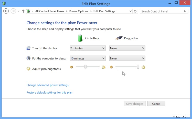 Windows 8.1에서 자동 밝기 조정 비활성화