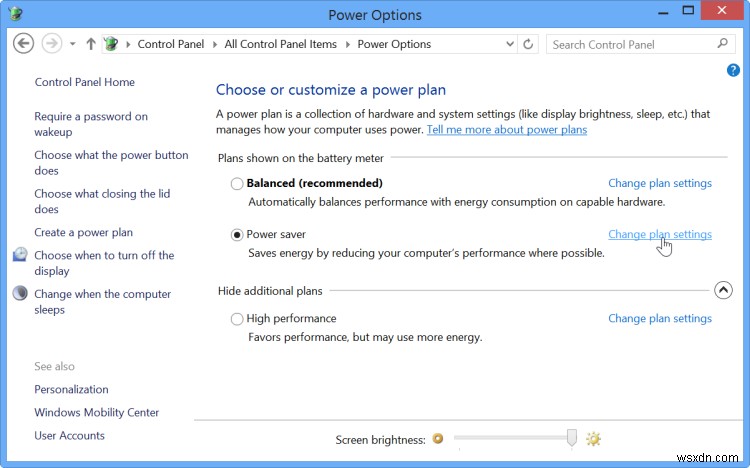 Windows 8.1에서 자동 밝기 조정 비활성화