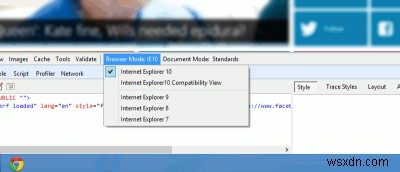 Internet Explorer 10의 IE 7, 8 및 9 모드에서 웹사이트를 보는 방법