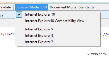 Internet Explorer 10의 IE 7, 8 및 9 모드에서 웹사이트를 보는 방법
