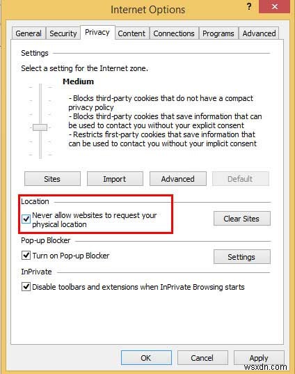 Windows 8 앱 및 IE 브라우저가 내 위치를 스누핑하지 못하도록 하는 방법