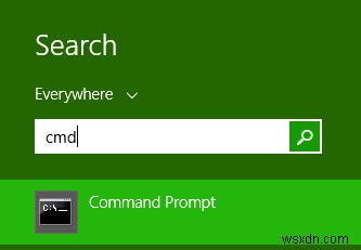 명령 프롬프트에서 Windows 8.1 시작 화면 재설정