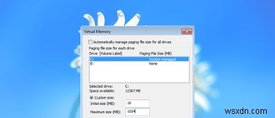 Windows에서 페이지 파일 크기 및 위치를 변경하는 방법