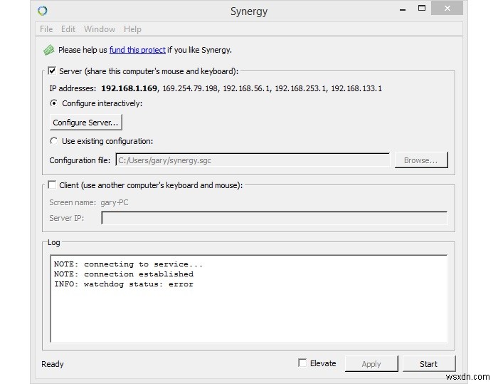 Synergy를 사용하여 Windows와 Raspberry Pi 간에 마우스와 키보드 공유