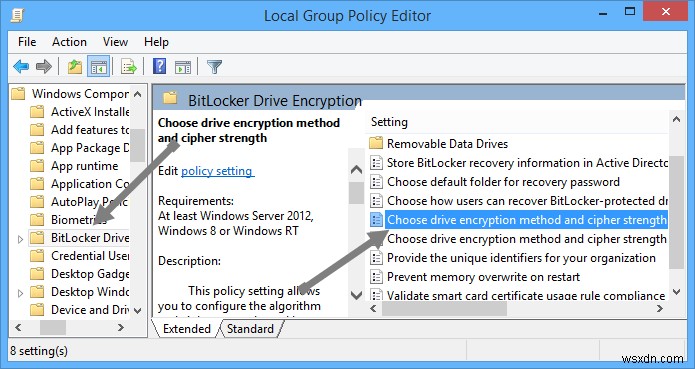 Windows 8에서 BitLocker 암호화를 AES 256비트로 설정